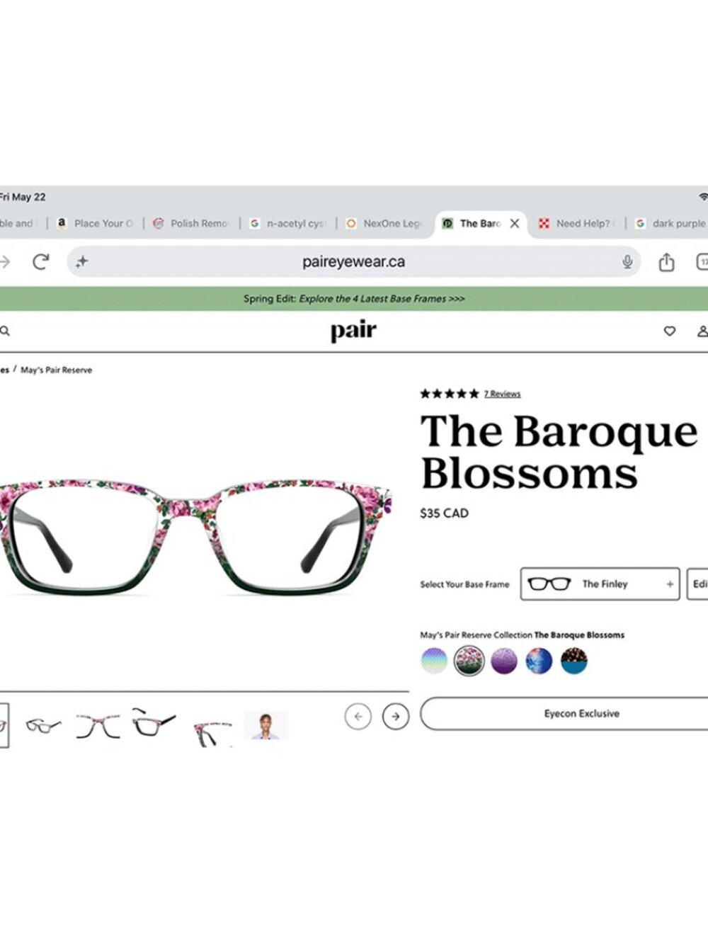 PAIR EYEWEAR Baroque Blossoms Topper for Finley Frame